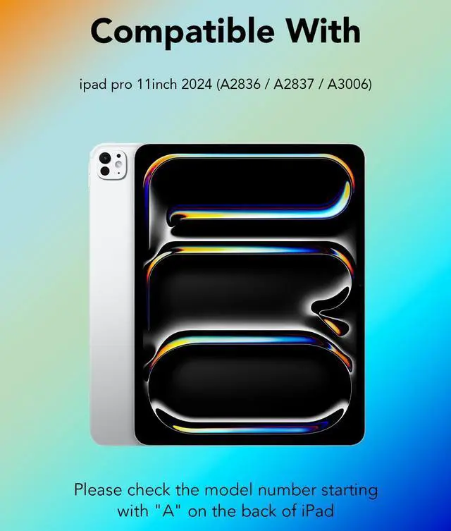 Alt view image 2 of 5 - KARTICE Transparent Case with Wireless Keyboard for iPad Pro 11 Inch (M4,2024), 7 Colors Backlight, Multi-Touch Trackpad, 360° Rotating Stand Case with Pencil Holder for iPad Pro 11