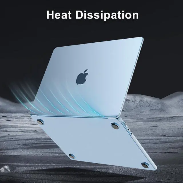 Alt view image 3 of 5 - MOSISO Compatible with MacBook Air 15 inch Case 2025 2024 2023 M4 A3241 M3 A3114 M2 A2941,Ultra-Thin Natural Original Plastic Hard Shell&Matching Color Keyboard Cover&Screen Film&Pouch, Sky Blue Clear