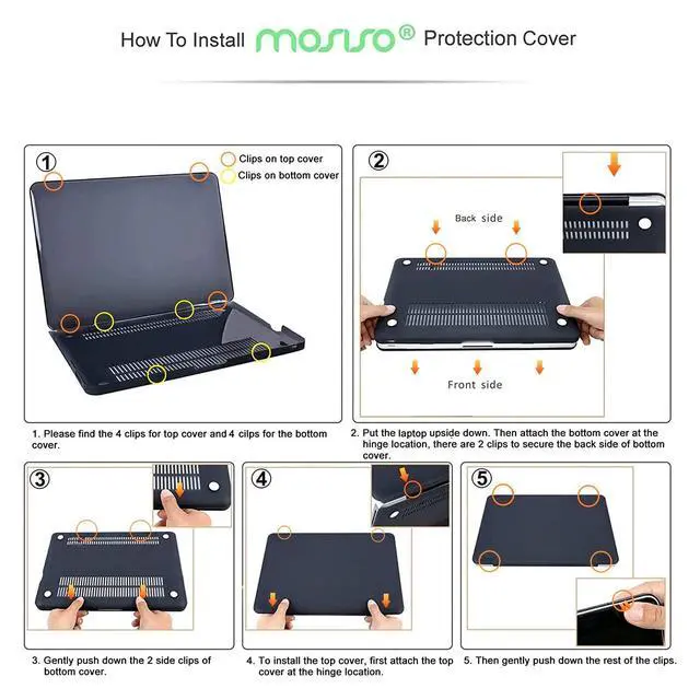 Alt view image 3 of 5 - MOSISO Compatible with MacBook Pro 13 inch Case (Model: A1278, with CD-ROM) Old Version Release Early 2012/2011/2010/2009/2008, Protective Plastic Hard Shell Case Cover, Black