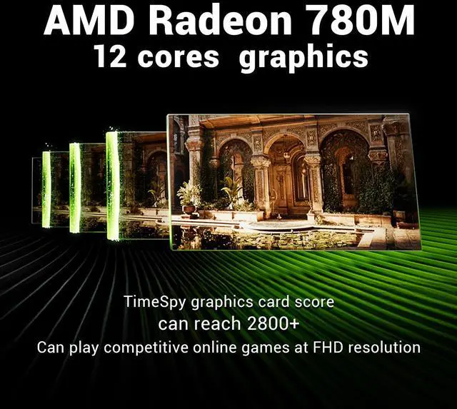 Alt view image 4 of 5 - FIREBAT Mini Gaming PC Computer Ryzen7 8745HS 8C/16T 4.9GHz, Radeon 780M Graphics, 16GB(8GB+8GB) DDR5 5600MHz, 512GB PCIe SSD, WiFi6, BT5.2, Student/Home/Business/Gaming Desktop ComputerA5P