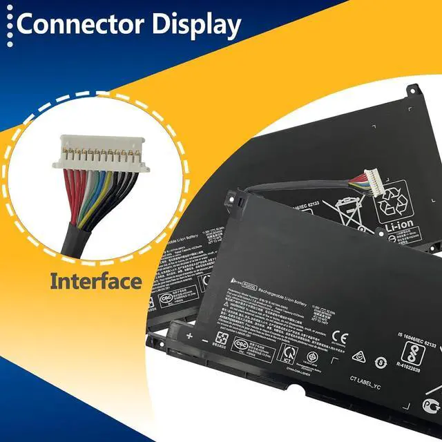 Alt view image 3 of 5 - TAVZENL PG03XL 52.5Wh Battery Replacement for HP Pavilion Gaming 15-DK 15-EC 16-A0032DX 16-A0035NR 15-EC0013DX 15-EC1073DX 15-DK0055NR 15-DK0125TX OMEN 5X FPC52 L48495-005 HSTNN-DB9G L48430-AC1 11.55V