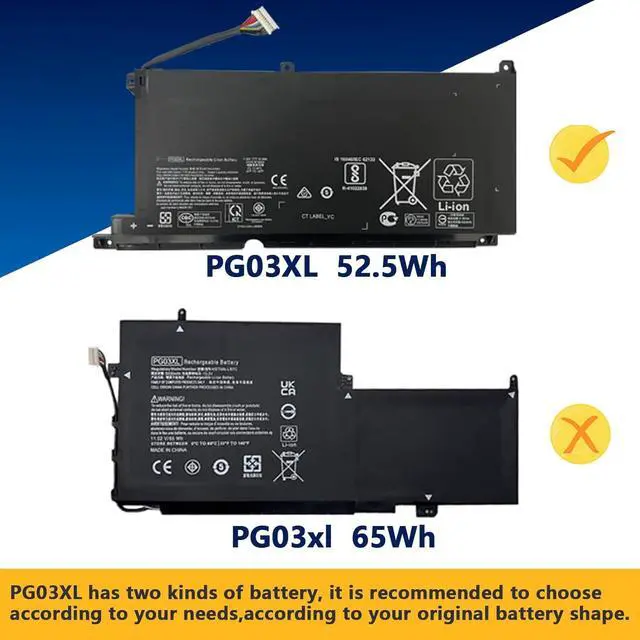 Alt view image 5 of 5 - TAVZENL PG03XL 52.5Wh Battery Replacement for HP Pavilion Gaming 15-DK 15-EC 16-A0032DX 16-A0035NR 15-EC0013DX 15-EC1073DX 15-DK0055NR 15-DK0125TX OMEN 5X FPC52 L48495-005 HSTNN-DB9G L48430-AC1 11.55V