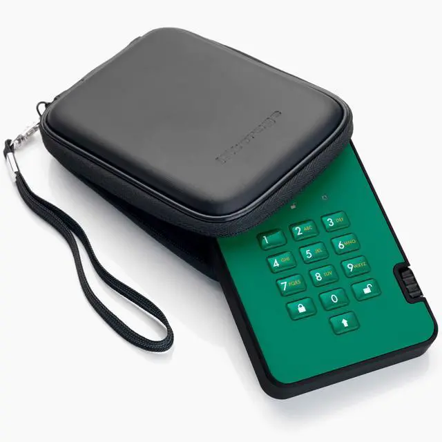 Alt view image 3 of 5 - iStorage diskAshur2 HDD 5TB Green | Secure portable hard drive | Password protected | Dust & water resistant | Hardware Encryption