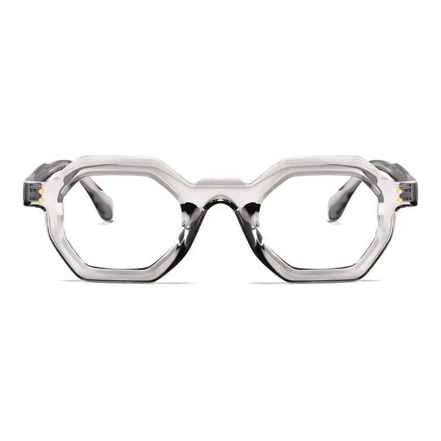 Alt view image 3 of 5 - FEISEDY Retro Octagon Blue Light Glasses for Women Men Vintage Polygon Anti Glare Eyeglasses B0102