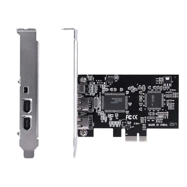Alt view image 5 of 5 - PCIE Firewire Card, IEEE 1394 PCI Express Controller, 1394a Firewire 800 Adapter with Firewire Cable, 3 Ports, 2X 9 Pin, 1x 6 Pin