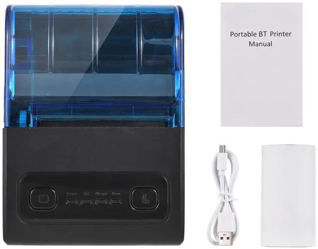 Alt view image 3 of 5 - Portable Mini Thermal Printer 2 inch Wireless USB Receipt Bill Ticket Printer with 57mm Print Paper Roll Compatible with iOS Android Windows for Restaurant Sales Retail Stores