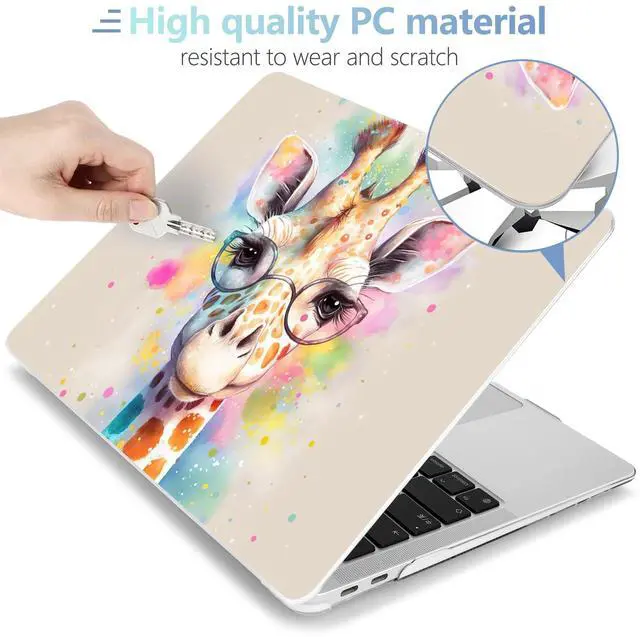 Alt view image 3 of 5 - MEEgoodo for MacBook Air 13.3 inch Case 2021 2020 2019 2018 A2337 M1 A2179 A1932, Clear Case for MacBook Air M1, Hard Shell with Keyboard Webcam Cover & Trackpad Film & Type C Adapter,Giraffe