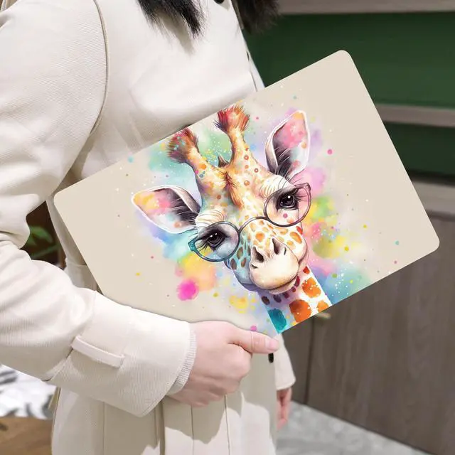 Alt view image 5 of 5 - MEEgoodo for MacBook Air 13.3 inch Case 2021 2020 2019 2018 A2337 M1 A2179 A1932, Clear Case for MacBook Air M1, Hard Shell with Keyboard Webcam Cover & Trackpad Film & Type C Adapter,Giraffe