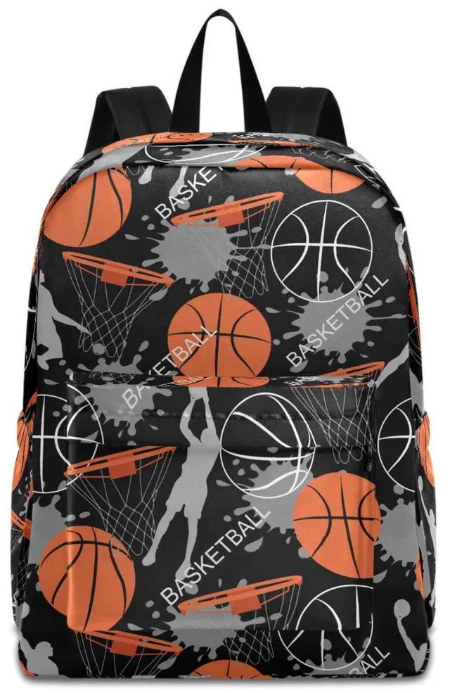Main image of ZzWwR Sport Basketball Game Creative Pattern Large Durable Laptop Backpack, Portable Travel Bag for Boys Girls School Bookbag Work Fit 15.6 Inch Notebook