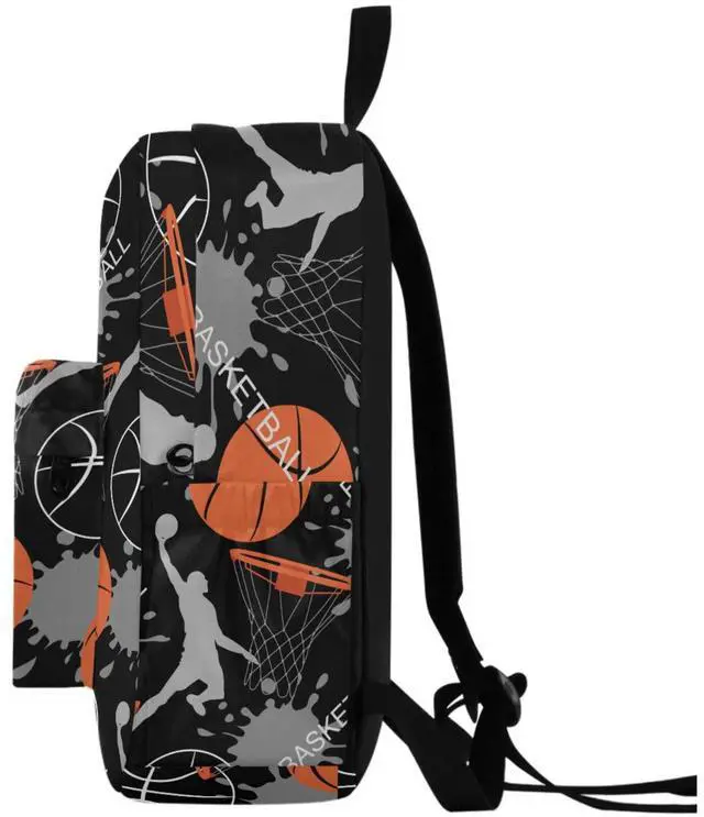 Alt view image 5 of 5 - ZzWwR Sport Basketball Game Creative Pattern Large Durable Laptop Backpack, Portable Travel Bag for Boys Girls School Bookbag Work Fit 15.6 Inch Notebook