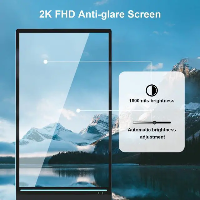 Alt view image 3 of 5 - SIOXCFZ 43 inch Rechargeable Portable Outdoor Digital Signage Displays, 2K FHD, IP55 Waterproof, Smart LCD Split Screen, Brightness Auto-Adjustment Movable Advertising Kiosk with Android OS