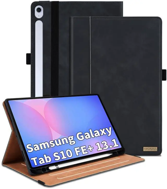 Main image of TIPOYOROOS Case for Samsung Galaxy Tab S10 FE Plus 13.1 Inch 2025 (SM-X620/SM-X626B) Multi-Angle Viewing Smart Cover with Pocket, Business PU Leather with Card Slot, Black