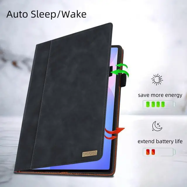 Alt view image 2 of 5 - TIPOYOROOS Case for Samsung Galaxy Tab S10 FE Plus 13.1 Inch 2025 (SM-X620/SM-X626B) Multi-Angle Viewing Smart Cover with Pocket, Business PU Leather with Card Slot, Black