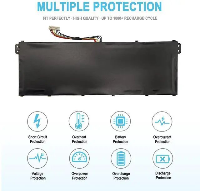 Alt view image 4 of 5 - TAICROWNE 53Wh AP20CBL Replacement Laptop Battery for Acer Swift 3 SF314-43 SF314-551 Aspire 5 A515-45 A515-46 Aspire 7 A715-43G Vero AV15-51 ravelMate Spin B3 311RNA-32 TMB311RNA-32 4590mAh 11.55V