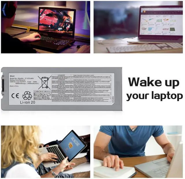 Alt view image 5 of 5 - Bituli CF-VZSU80U,Laptop Battery Replacement for Panasonic CF-C2 Toughbook Tablet PC Series Notebook CF-VZSU83U CF-VZSU82U CF-C2AECCHCE 10.8V 70Wh 6800mAh