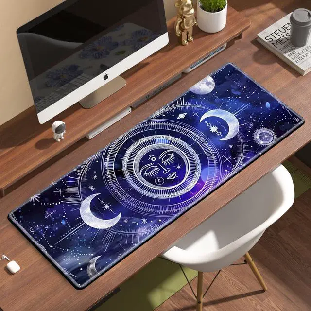 Alt view image 2 of 5 - ETLKJVBL Large Mouse Pad and Desk Mat, Sun Moon Stars Space Psychedelic Desk Pad for Office and Home Use - Premium Desk Cover Mat Office Desk Accessories, 31.5 x 11.8 Inch Desk Matt for Desktop