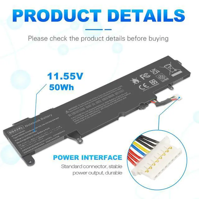 Alt view image 2 of 5 - TREE.NB Battery SS03XL 933321-855 for Hp EliteBook 840 G5 G6 Battery 730 735 740 745 830 846 G5 840 G6 735 745 830 G6 ZBook 14U G5 G6 HSN-I13C-4 932823-421 933321-852