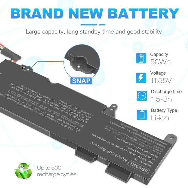 Alt view image 4 of 5 - TREE.NB Battery SS03XL 933321-855 for Hp EliteBook 840 G5 G6 Battery 730 735 740 745 830 846 G5 840 G6 735 745 830 G6 ZBook 14U G5 G6 HSN-I13C-4 932823-421 933321-852