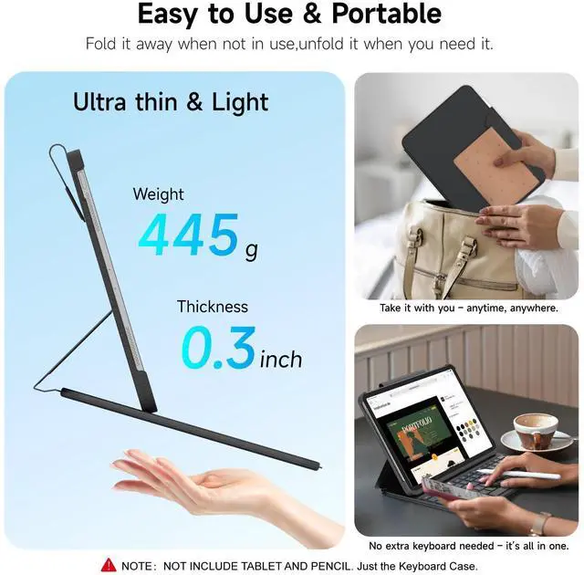 Alt view image 2 of 5 - accrosoo Ultra-Light Keyboard Case Compatible with iPad Air M3/M2, Air 5/4 th, Pro (M4/4/3/2/1 Gen), Case for 11-10.9 inch