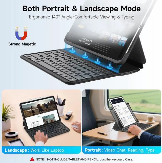 Alt view image 3 of 5 - accrosoo Ultra-Light Keyboard Case Compatible with iPad Air M3/M2, Air 5/4 th, Pro (M4/4/3/2/1 Gen), Case for 11-10.9 inch
