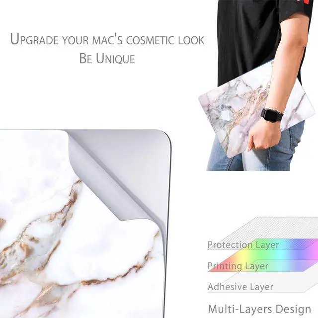 Alt view image 3 of 5 - Decal Skin Compatible with 2024~2021 MacBook Pro 14 inch (Model A3112 A3401 A3185 A2992 A2918 A2779) - Protective and Decorative Laptop Skin Decal Sticker, Anti-Scratch Vinly Wrap [Cracked Marble]