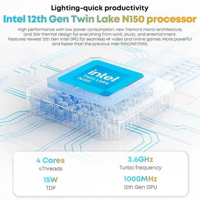 Alt view image 3 of 5 - CHUWI MiniBook X 2-in-1 Laptop 10.51", 16GB LPDDR5 512GB SSD, Intel N150 (up to 3.6GHz), Windows 11 Convertible Laptop, 2TB SSD Expand, FHD IPS 2K Touchscreen, Backlit Keyboard, WiFi 6, BT5.2