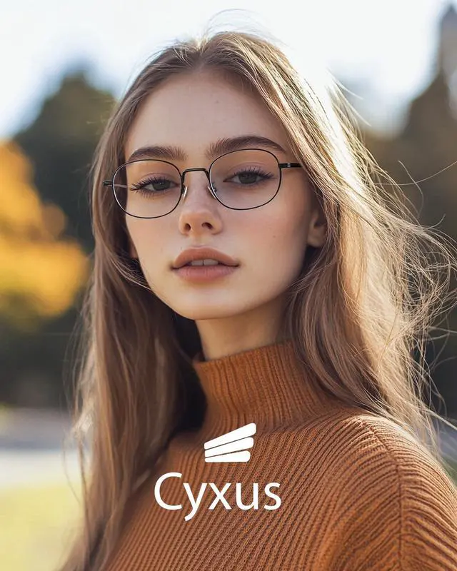 Alt view image 2 of 5 - Cyxus Oval Blue Light Blocking Glasses for Women Men,Metal Round Frame Computer Gaming Use Anti Eye Strain 8562