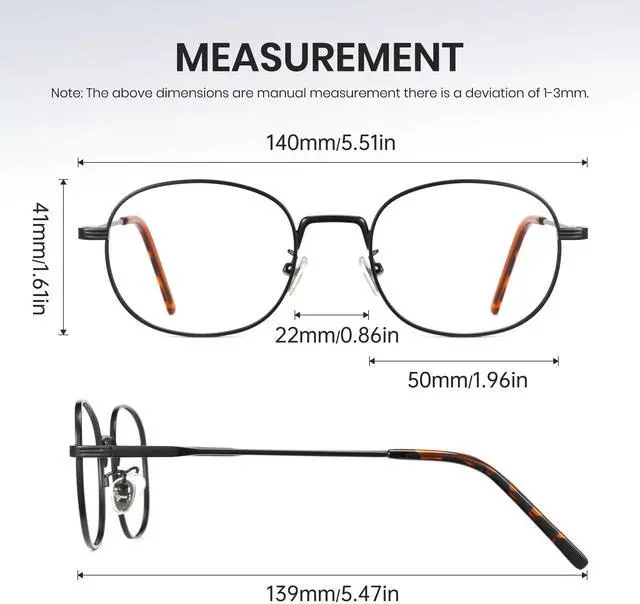 Alt view image 5 of 5 - Cyxus Oval Blue Light Blocking Glasses for Women Men,Metal Round Frame Computer Gaming Use Anti Eye Strain 8562