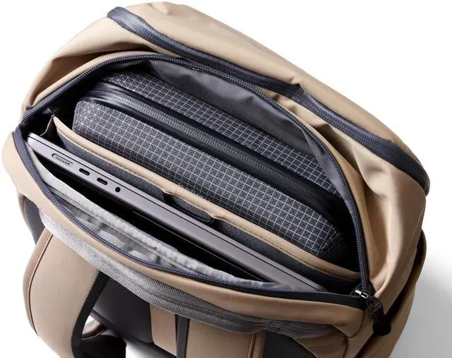 Alt view image 3 of 5 - Bellroy Transit Workpack (26 liters, laptops up to 16, tech accessories, gym gear, shoes, water bottle, daily essentials) - Stone