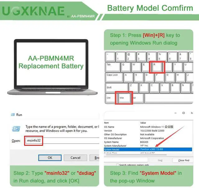 Alt view image 4 of 5 - UGXKNAE AA-PBMN4MR Laptop Battery Replacement for Samsung Galaxy Book Pro 360 13 13" NP930XDB NP935XDB NP930XDB-KD1US NP930XDB-KF3US Book2 NP930XED-KA1US NP930QED-KA2US Book3 14 14" NP940XFG-KC2US