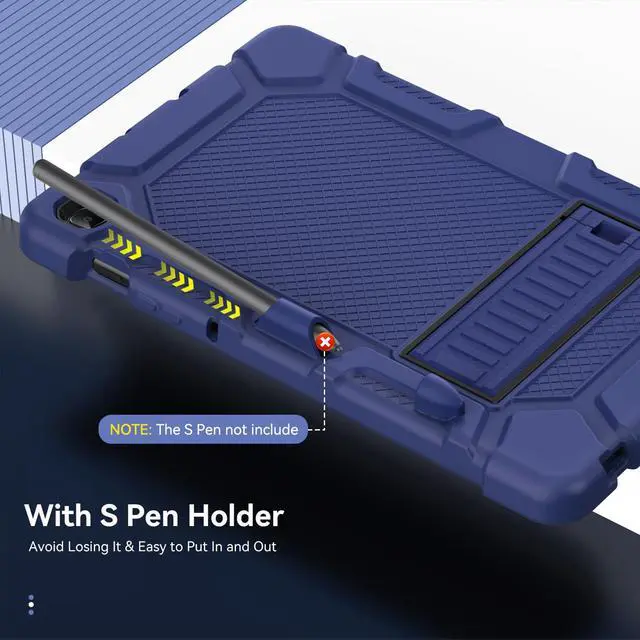 Alt view image 5 of 5 - Cantis Case for Samsung Galaxy Tab S6 Lite 10.4 Inch 2024/2022/2020 with S Pen Holder, Heavy Duty Shockproof Rugged Protective for Samsung S6 Lite Case 10.4'', Navy Blue