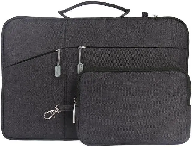 Main image of Megoo 13" Laptop Sleeve Case with Accessory Pouch for Microsoft Surface Laptop 13" 2025/7 13.8"/ 6 5 4 3 13.5"/Book 3 2 13.5", Carry Bag for 13" 14" Computer(Black with Charger Case)