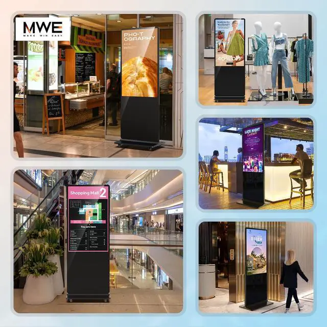 Alt view image 2 of 5 - QIXZOCV MWE 49 Inch Indoor Floor Standing Digital Signage Advertising Display Kiosk LCD Screen Commercial Totem Android System Vertical Poster with Auto Media Player