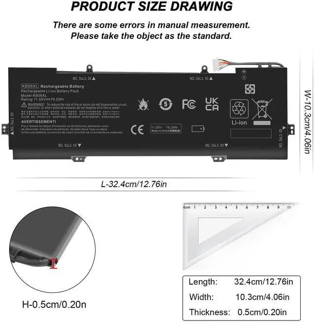 Alt view image 3 of 5 - KB06XL 902499-856 902499-855 902401-2C1 Battery for HP Spectre X360 15-BL012DX 15-BL112DX 15-BL0XX 15T-BL000 15T-BL100 15-BL075NR 15-BL152NR 15-BL000 15-BL000NA 15-BL030NG BL112DX HSTNN-DB7R TPN-Q17
