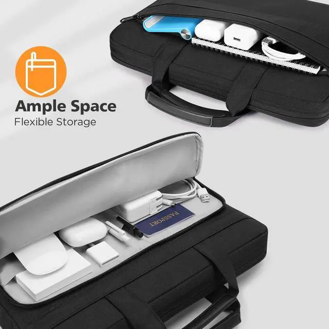 Alt view image 3 of 5 - NIDOO 13 Inch Laptop Briefcase Shoulder Bag Sleeve for 14" MacBook Pro M3 M2 / 13.6" Macbook Air / 13.5" Surface Laptop 5 4/14" IdeaPad Flex 5 / ThinkPad E14 T14 / HP Pavilion x360 / Latitude 7440