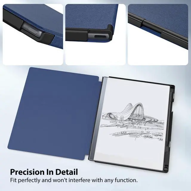 Alt view image 5 of 5 - TiMOVO Case Compatible for Remarkable 2 Tablet, Slim Lightweight Stand Hard Back Shell Protective Cover with Pen Holder Compatible with Remarkable 2 Paper Tablet 10.3" 2020 Released, Dark Blue