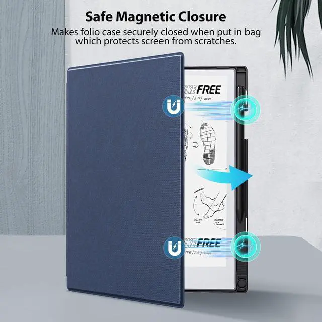 Alt view image 4 of 5 - TiMOVO Case Compatible for Remarkable 2 Tablet, Slim Lightweight Stand Hard Back Shell Protective Cover with Pen Holder Compatible with Remarkable 2 Paper Tablet 10.3" 2020 Released, Dark Blue