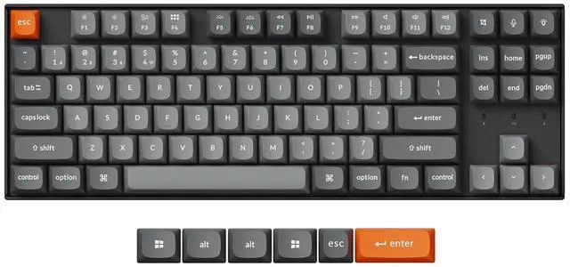 Main image of Keychron K8 Max QMK Wireless Custom Mechanical Keyboard, TKL 80% Layout Bluetooth/2.4G/USB-C Programmable, RGB Backlit Hot Swappable Super Red Switch NKRO for Mac/Windows/Linux