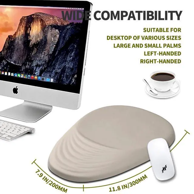 Alt view image 4 of 5 - Hokafenle Ergonomic Mouse Pad Wrist Support, Terraced Slope Carpal Tunnel Wrist Pad for Mouse with Unibody Memory Foam, Wrist Rest Pain Relief Mousepad (Apricot, 11.8x7.9 in)