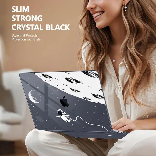 Alt view image 4 of 5 - May Chen for MacBook Pro 13 inch Case 2022 2021 2020 Release A2338 M2 M1 A2289 A2251, Plastic Crystal Hard Shell Case Cover for MacBook Pro 13 inch Touch Bar Fits Touch ID, Astronaut Flight