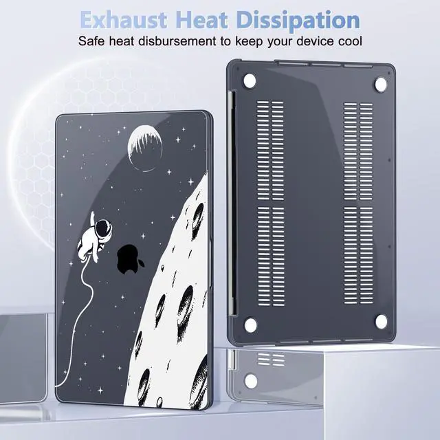 Alt view image 5 of 5 - May Chen for MacBook Pro 13 inch Case 2022 2021 2020 Release A2338 M2 M1 A2289 A2251, Plastic Crystal Hard Shell Case Cover for MacBook Pro 13 inch Touch Bar Fits Touch ID, Astronaut Flight