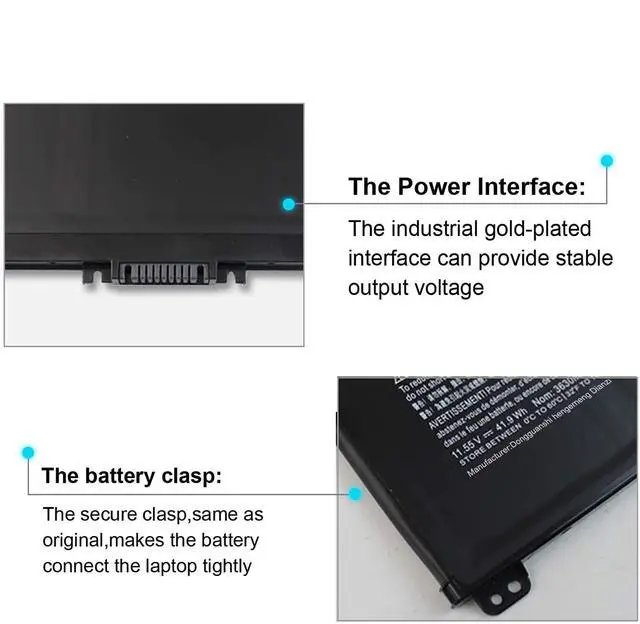 Alt view image 4 of 5 - TF03XL Laptop Battery Replacement for HP Pavilion 14-BK 14-BF 14-BF050WM BF040WM BF102TX BF155TX BF195TX BK091ST BK061ST 15-CC 15-CD 15-CK 17-AR 15-CC610MS CC123CL CC563ST CD040WM(11.55V 41.7Wh)