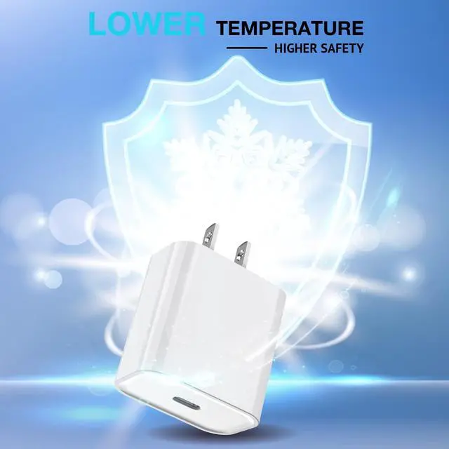 Alt view image 3 of 5 - Fast Charging for iPhone 17 16 15 Charger,2Pack 20W USBC Wall Charger Travel Plug Block Phone 16e Charging Cable for iPhone 17 Air/17 Pro/17 Pro Max/16 Pro/16 Pro Max/16 Plus/15/15 Pro/15 Pro Max/iPad