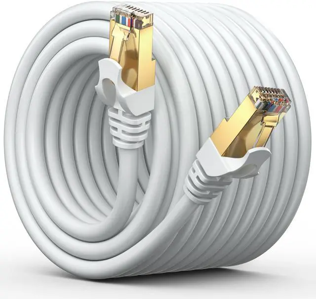 Main image of Cat 7 Ethernet Cable 75 ft - High-Speed Cat7 Internet & Network LAN Patch Cables, RJ45 Connectors - Perfect for Gaming, Streaming, and More (White)