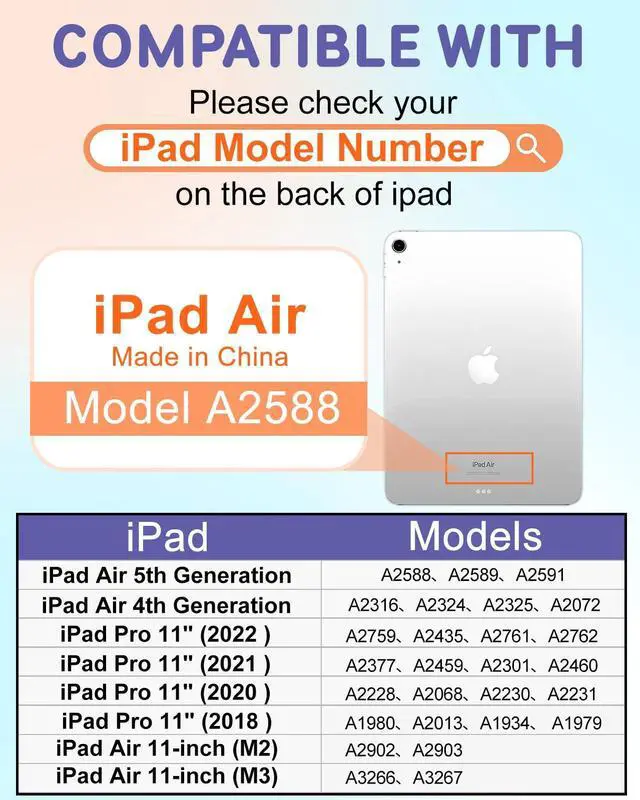 Alt view image 2 of 5 - Uppuppy for iPad Air 11 inch Case, Air 5th/4th Generation 10.9, Pro 11'' Case Women Girls for Apple Pencil Holder Cute Unique Rotating Folio Cover for Apple iPad Air 4/5 (2020/2022)/Pro 11"