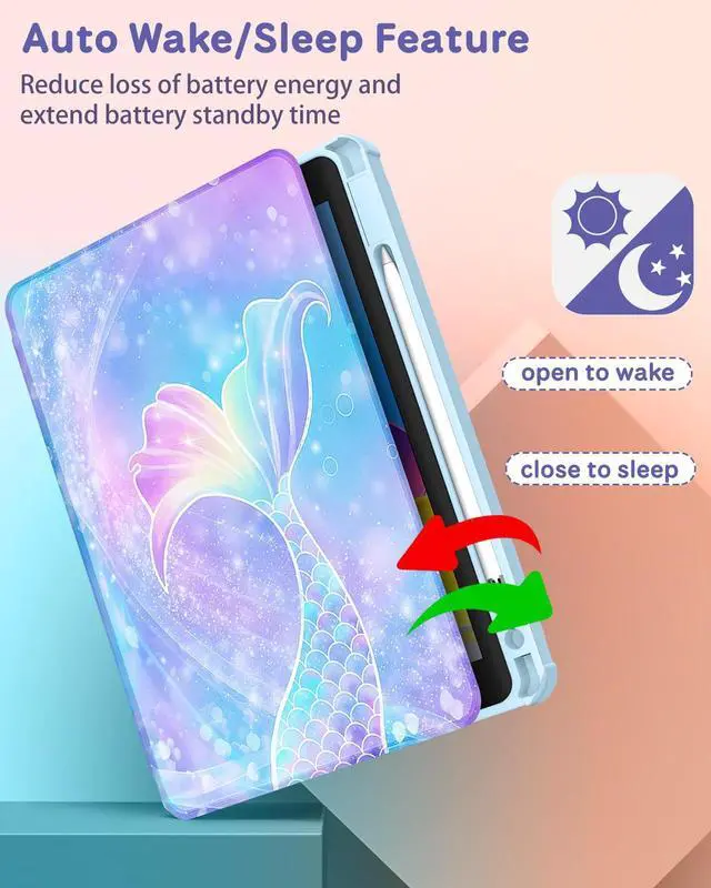 Alt view image 5 of 5 - Uppuppy for iPad Air 11 inch Case, Air 5th/4th Generation 10.9, Pro 11'' Case Women Girls for Apple Pencil Holder Cute Unique Rotating Folio Cover for Apple iPad Air 4/5 (2020/2022)/Pro 11"