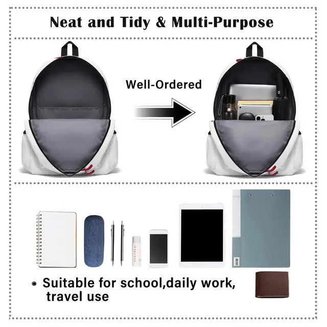 Alt view image 4 of 5 - ROVOZAR Baseball School Backpack for Boys Bookbag, 17 Inch Baseball Backpack for School, Kids Baseballs Sports Theme Laptop Back Pack for School Travel Hiking Camping