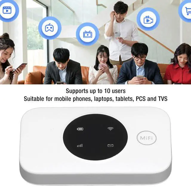 Alt view image 4 of 5 - Mobile Wi Fi Hotspots, 300Mbps Portable Travel Router Supports 10 Users at The Same Time, 3000mAh, 4G Pocket Wi Fi Device for Secure Internet at Home or Everywhere You
