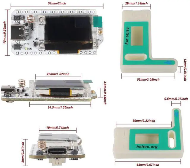 Alt view image 4 of 5 - ESP32 LoRa V3 LoRa32 OLED Development Board 0.96inch OLED Display CP2102 915MHz Antenna Transceiver and Protective Case for Lora Board Compatible with Arduino ESP8266 NodeMCU IOT Smart Home