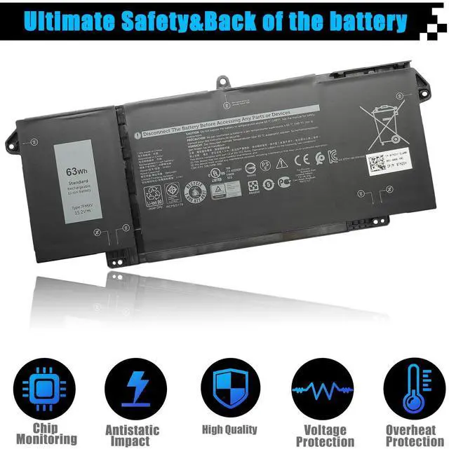 Alt view image 4 of 5 - AOMKA 63Wh 7FMXV Laptop Battery Replacement for Dell Latitude 5320 7320 Latitude 7420 7520 Series TN2GY 0TN2GY 9JM71 4M1JN 1PP63 727CG HDGJ8 MHR4G CN-0727CG CN-0TN2GY 15.2V 3941mAh 4-Cells